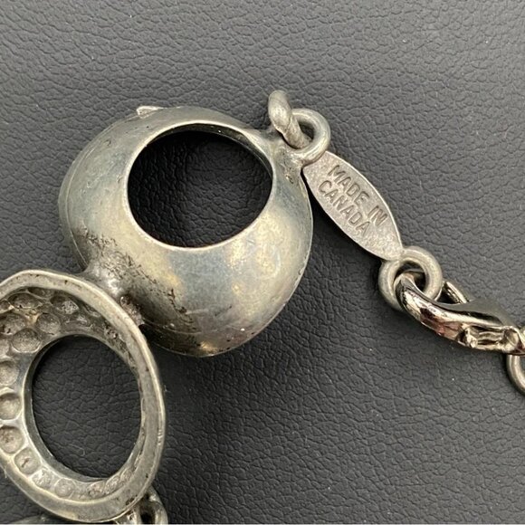 Brutalist Atomic Design Circular Bracelet Signed Osmose Made In Canada - Picture 12 of 17